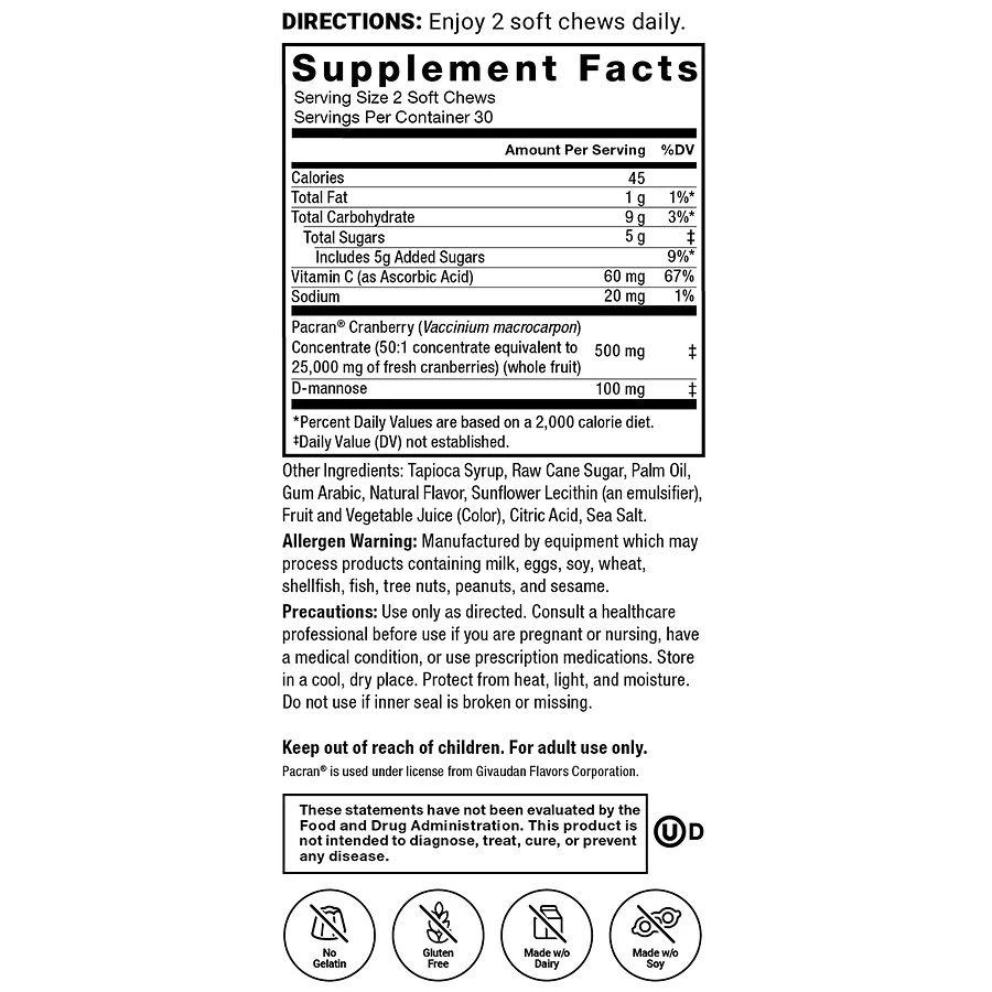 Force Factor Urinary Health Support Formula Sweet Cranberry 3