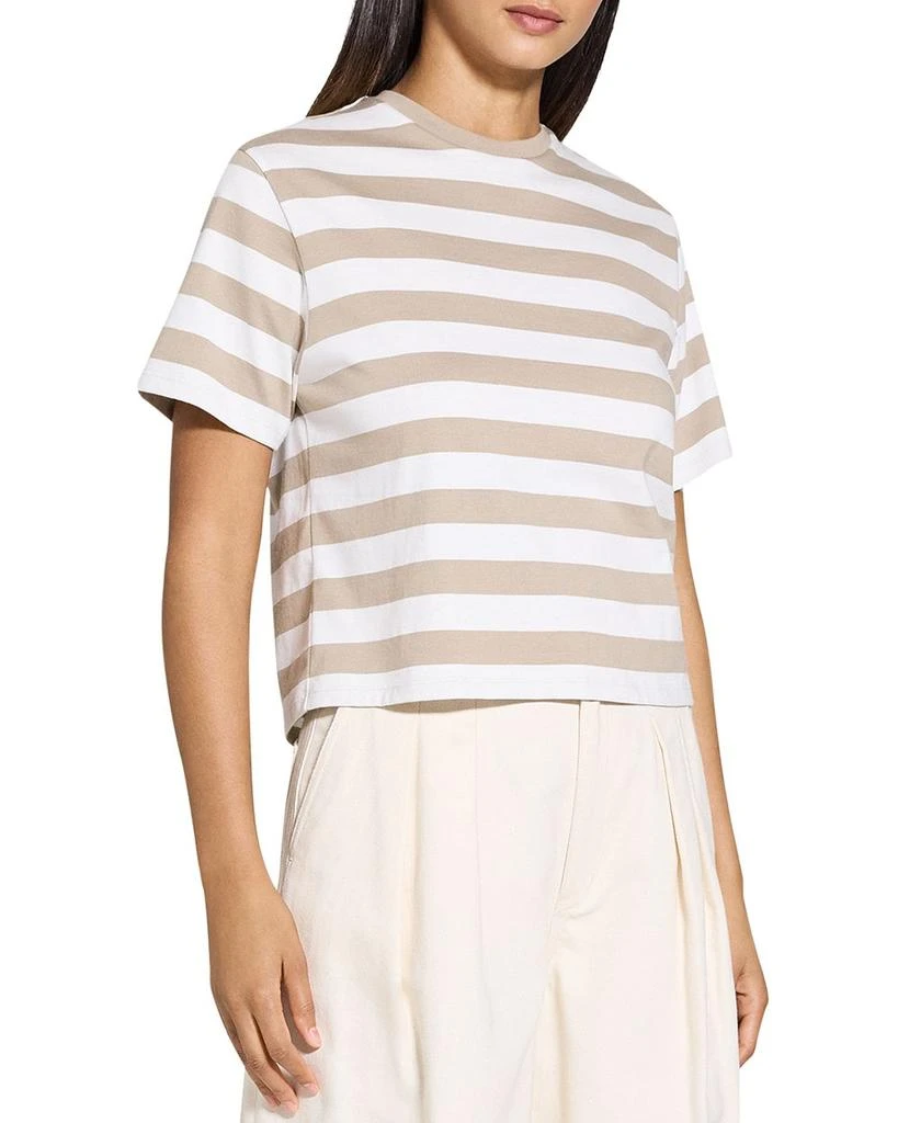 Theory Boxy Crewneck Tee in Striped Cotton 4