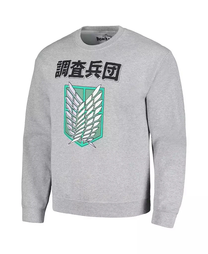Ripple Junction Men's and Women's Heather Gray Attack on Titan Graphic Fleece Sweatshirt 2