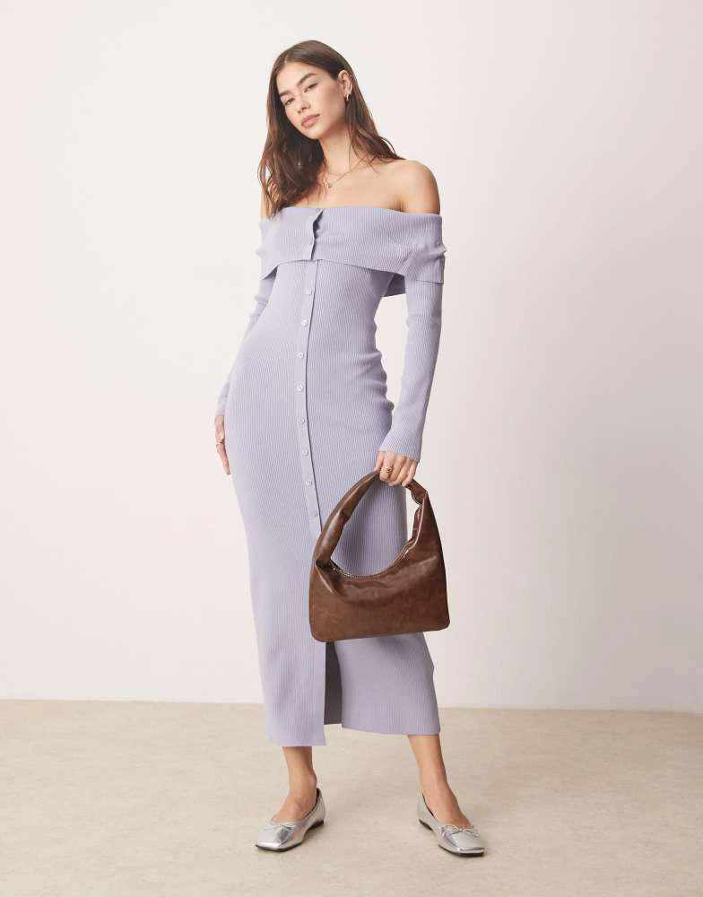 Abercrombie & Fitch Abercrombie & Fitch sleeveless foldover knit sweater dress in blue 1