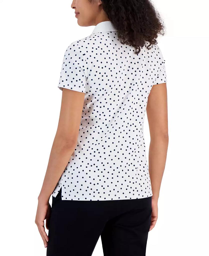 Tommy Hilfiger Women
s Printed Quarter-Button Polo Top