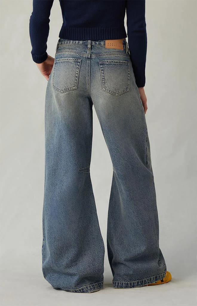 PacSun Remi Baggy Barrel Jeans Dart Dark Indigo 4