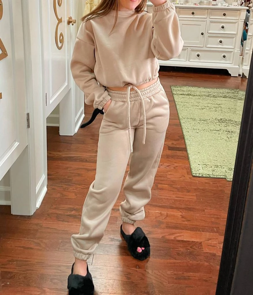 Oneleven Oneleven - Cropped Pullover And Sweatpants Set