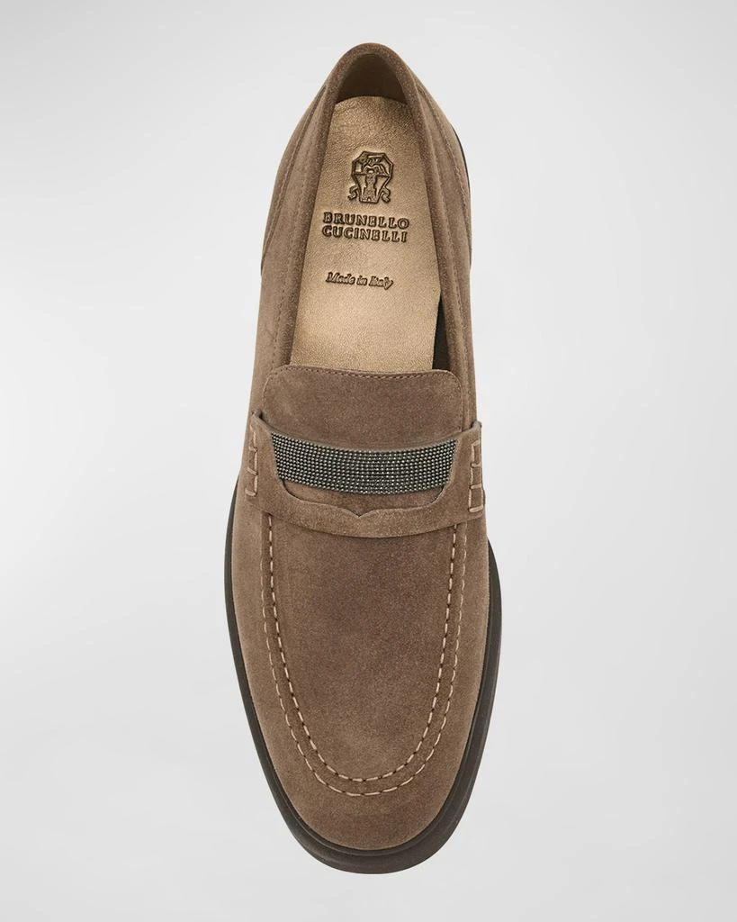 Brunello Cucinelli Suede Monili Penny Loafers 6