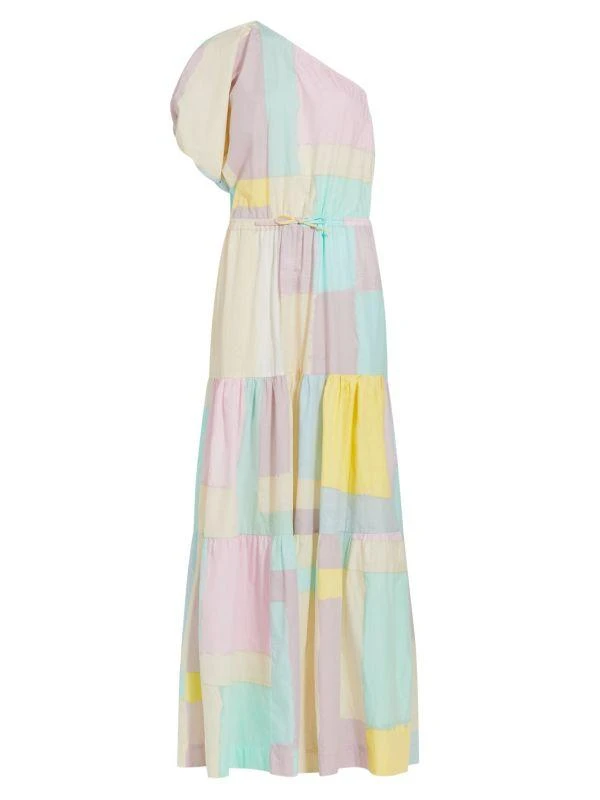 SWF One-Shoulder Puff-Sleeve Maxi Dress 6
