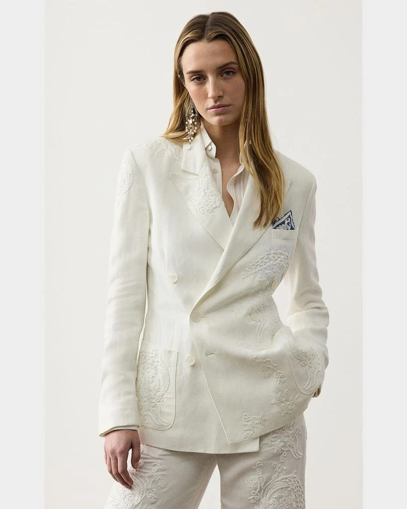 Ralph Lauren Collen Embroidered Double-Breasted Jacket 6