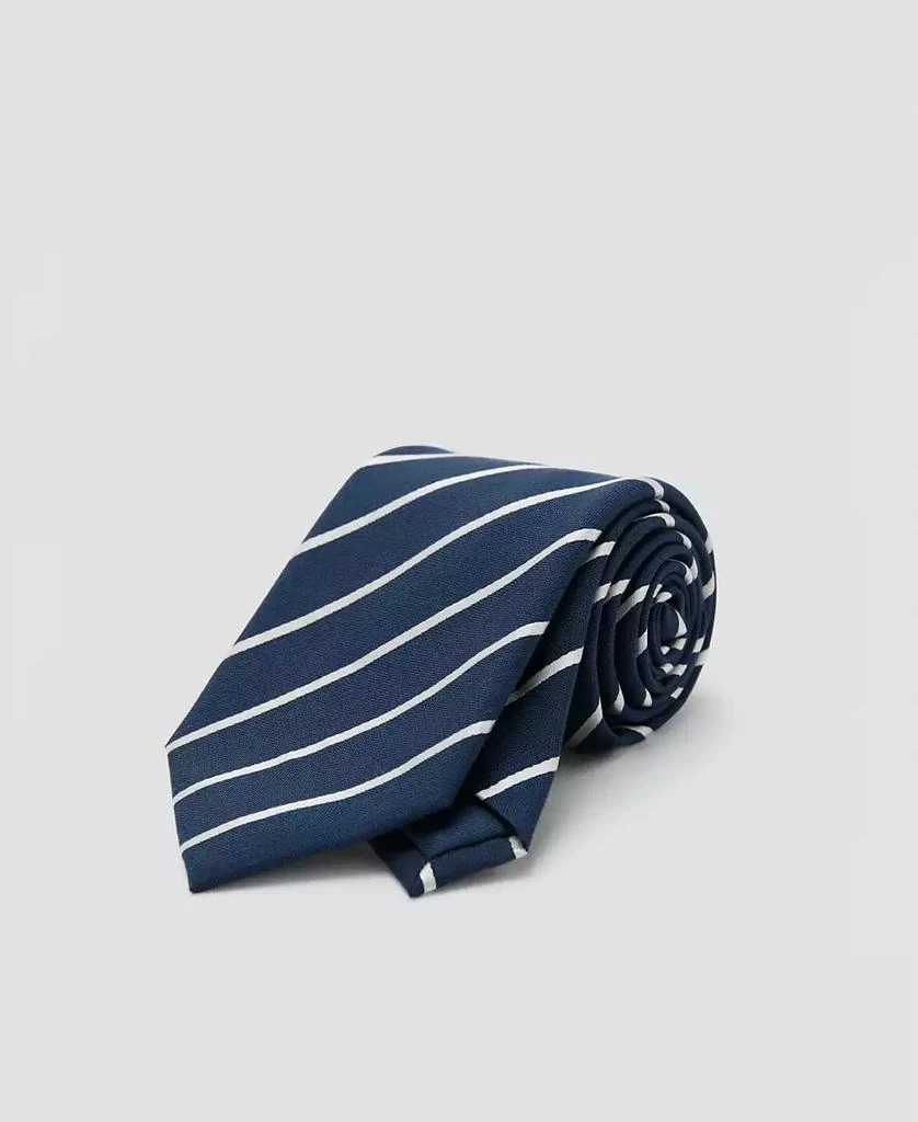 Mango Men's Striped Silk Cotton Tie 2