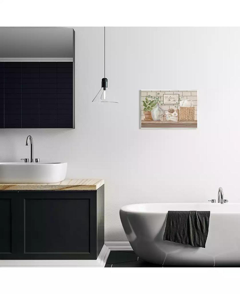Stupell Industries Relax Uplifting Bathroom Scene Wall Plaque Art, 10" x 15"