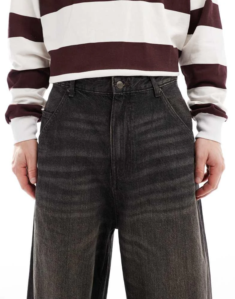 Pull&Bear Pull&Bear mega baggy jeans in black 5