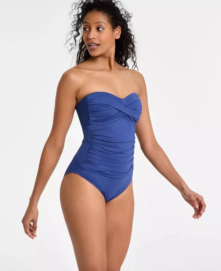 Anne Cole Twist-Front Ruched One-Piece Swimsuit 1