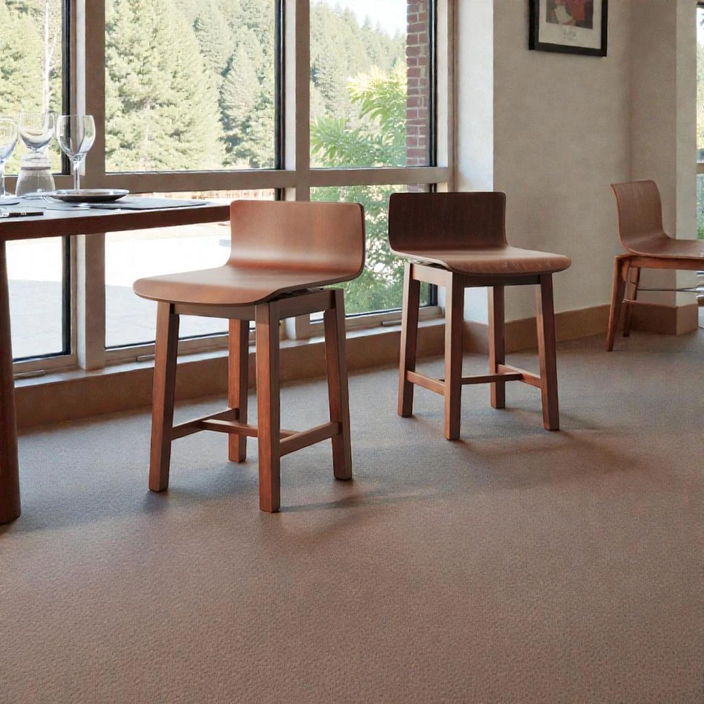 Hivvago Set of Two Rotating Dining Chairs with Sculpted Seats and Low Back Support