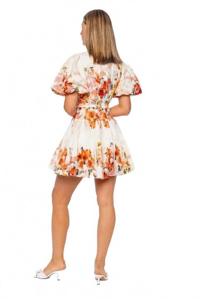 white christmas dresses Smocked Shoulder Dress- White Floral main image 0