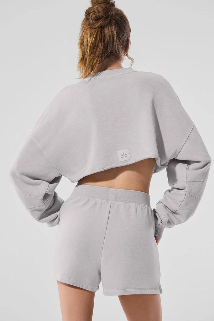 Alo Washed Extreme Cropped Pullover - Cool Grey Wash 3