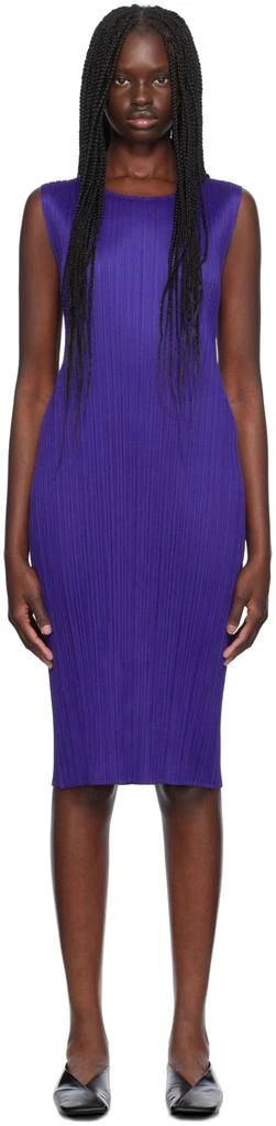 Pleats Please Blue Monthly Colors July Midi Dress 1
