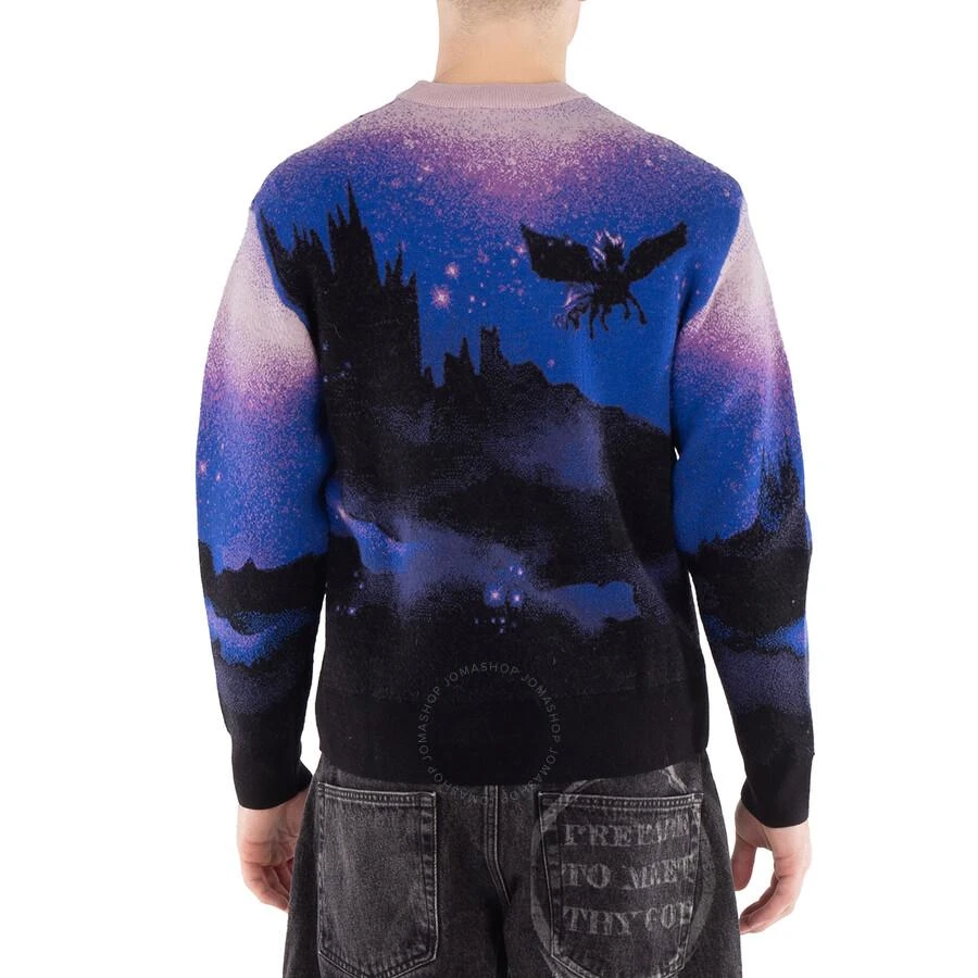 Aries Men's Purple Woolen Jumper Pegasus Print Sweater 3