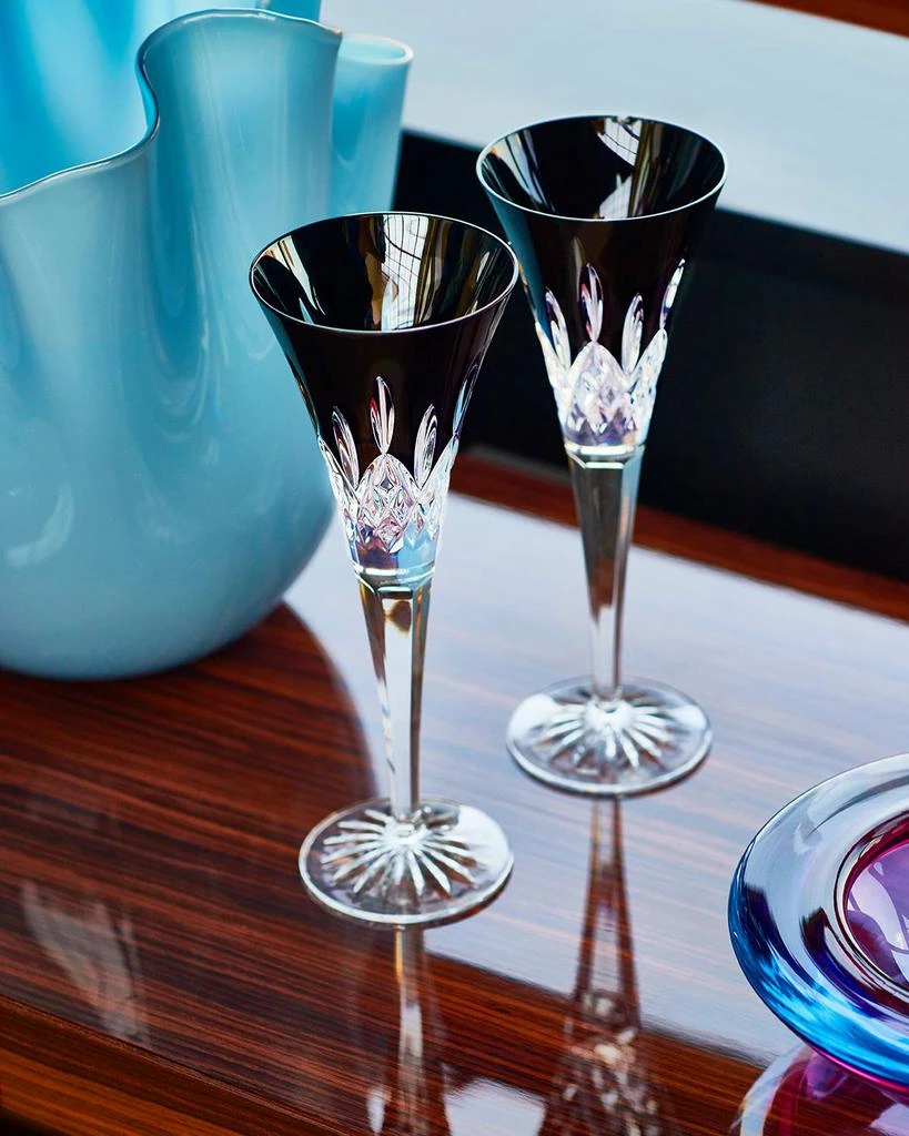 Waterford Crystal Lismore Black Flute Glasses, Set of 2 3