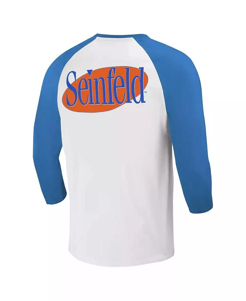 Ripple Junction Men's White/Royal Seinfeld New York City Baseball 3/4-Sleeve Raglan T-Shirt 3