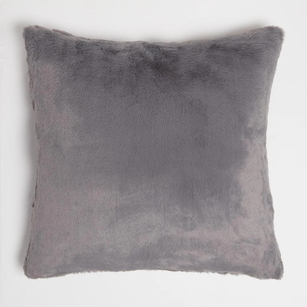in homeware ïn home Recycled Polyester Faux Fur Cushion - Dark Grey 1