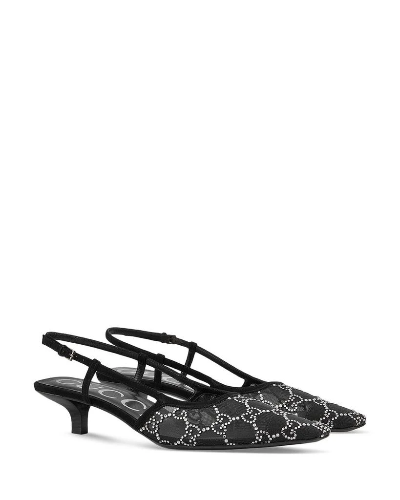 Gucci Women's GG Pointed Toe Slingback Pumps 8