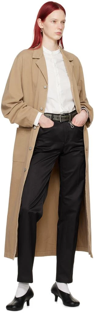 MM6 Beige Embroidered Denim Coat 4