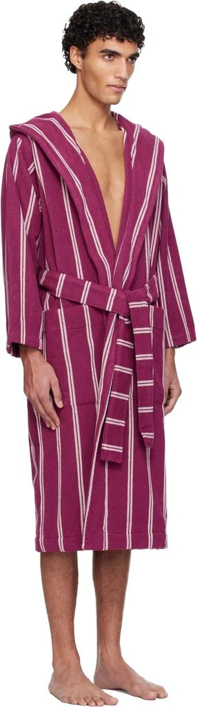 Tekla Pink Terry Hooded Bathrobe 2