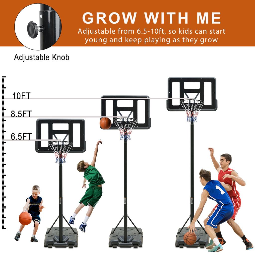 Streamdale Furniture Streamdale Adjustable 6.6-10FT Portable Hoop for Adults