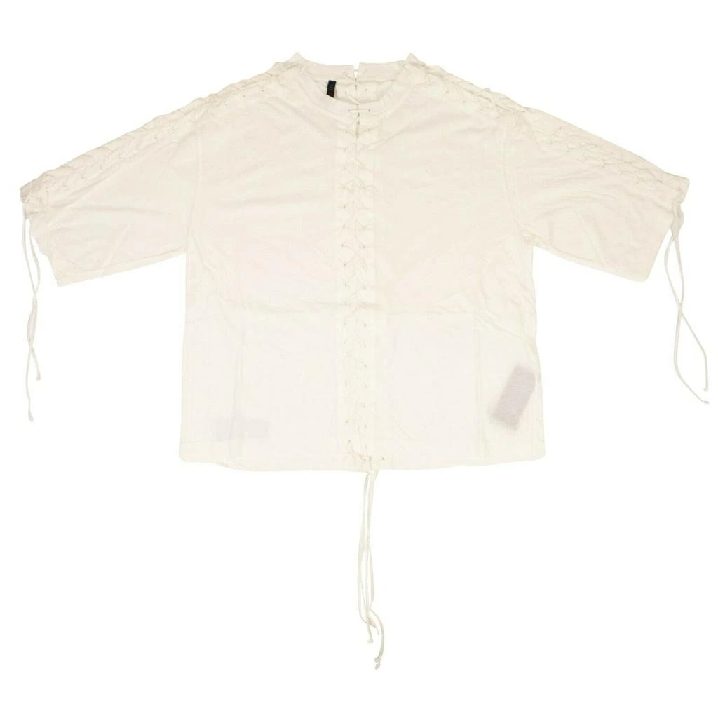 Unravel Project Lace Up T-Shirt - Ivory 1
