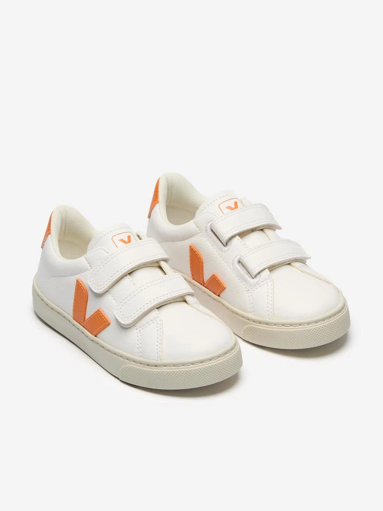 Veja Veja Kids Chromefree Leather Small Esplar Traners in White 2