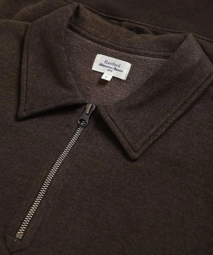 Hartford Zip Polo Sweater In Maroon 2