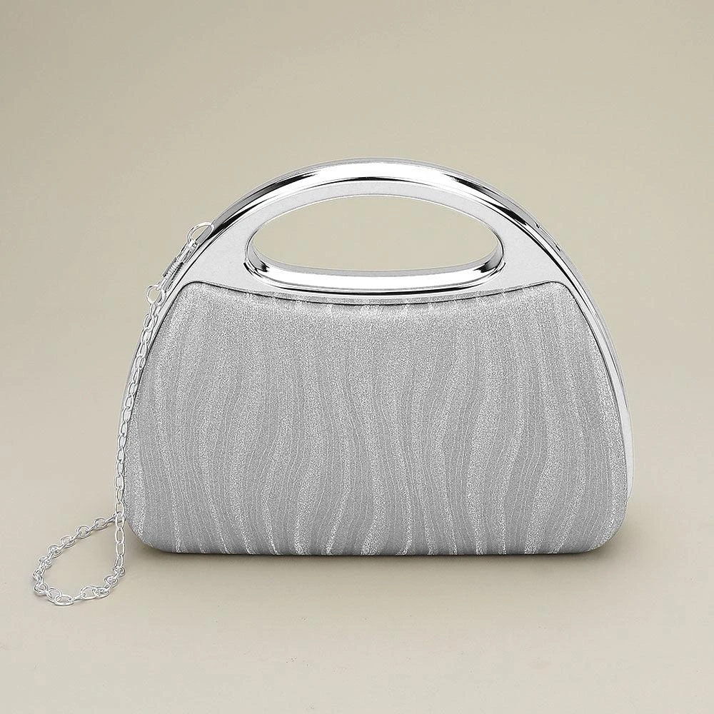 FASHNZFAB Shimmering Structured Evening Clutch Crossbody Bag