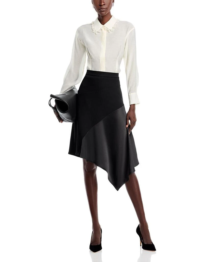 Gracia Faux Peal Trim Collar Top 2