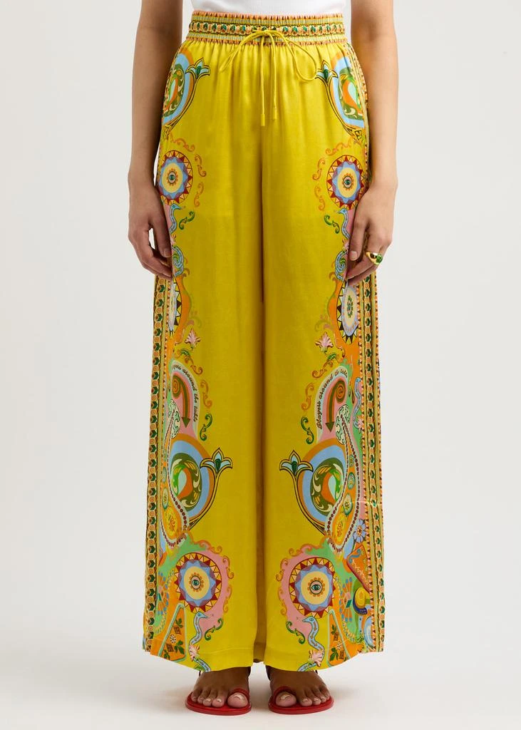 ALEMAIS Pinball printed silk-satin trousers 2