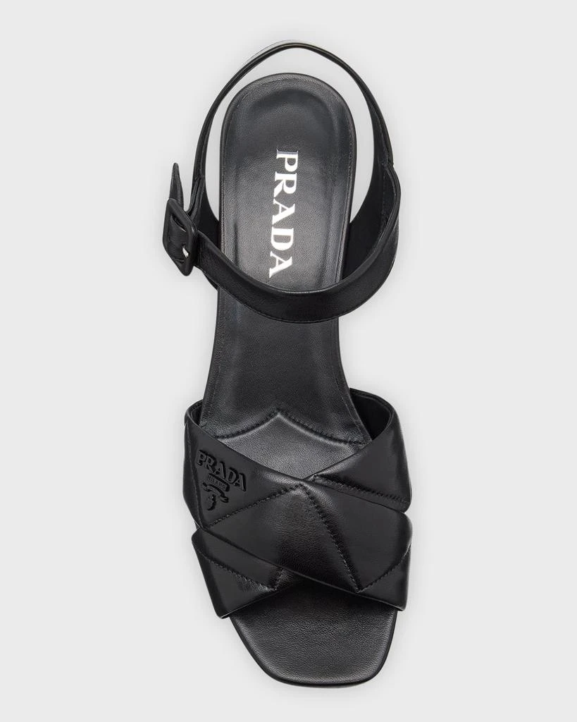 Prada Quilted Leather Ankle-Strap Platform Sandals 5
