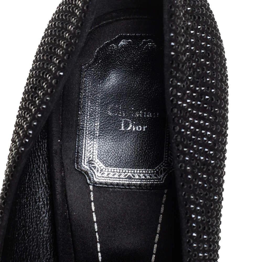 Dior Dior Black Crystal Embellished Suede Square Toe Pumps Size 40 7
