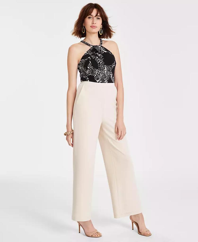 RACHEL Rachel Roy Women's Printed Halter Wide-Leg Jumpsuit