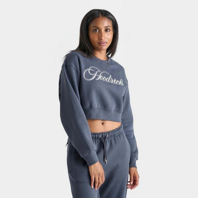 HOODRICH Women's Hoodrich Figure Rhinestone Cropped Crewneck Sweatshirt 1