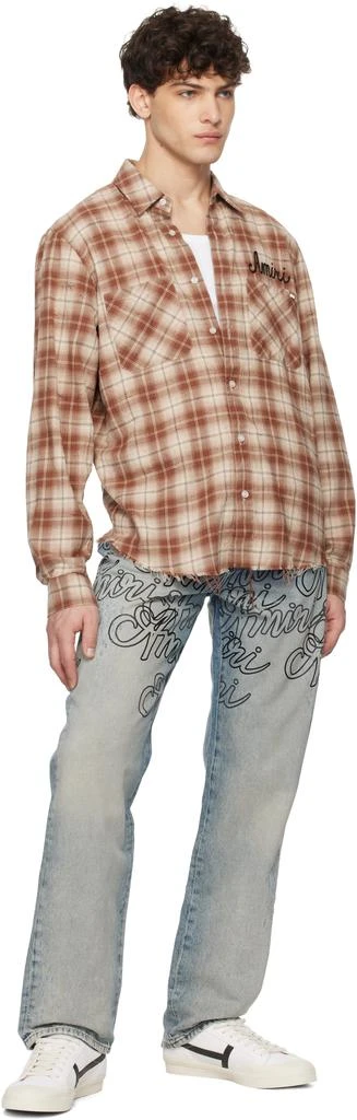 AMIRI Blue Overlay Printed 
Amiri
 Script Jeans 4