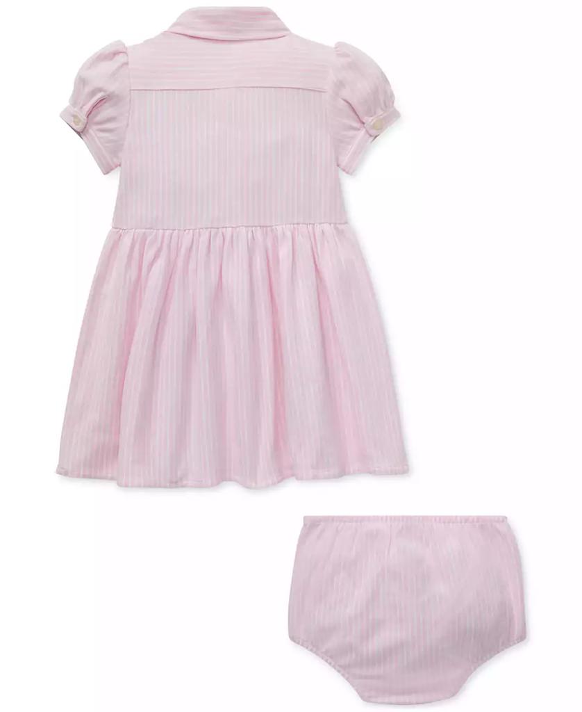 Ralph Lauren Baby Girls Striped Knit Oxford Dress