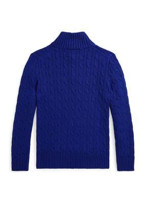 Ralph Lauren Childrenswear Lauren Childrenswear Boys 8 20 Cable Knit Cotton 1 4 Zip Sweater 2