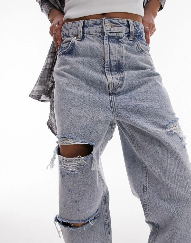 Topshop Topshop Oversized Mom jean with rips in bleach 4