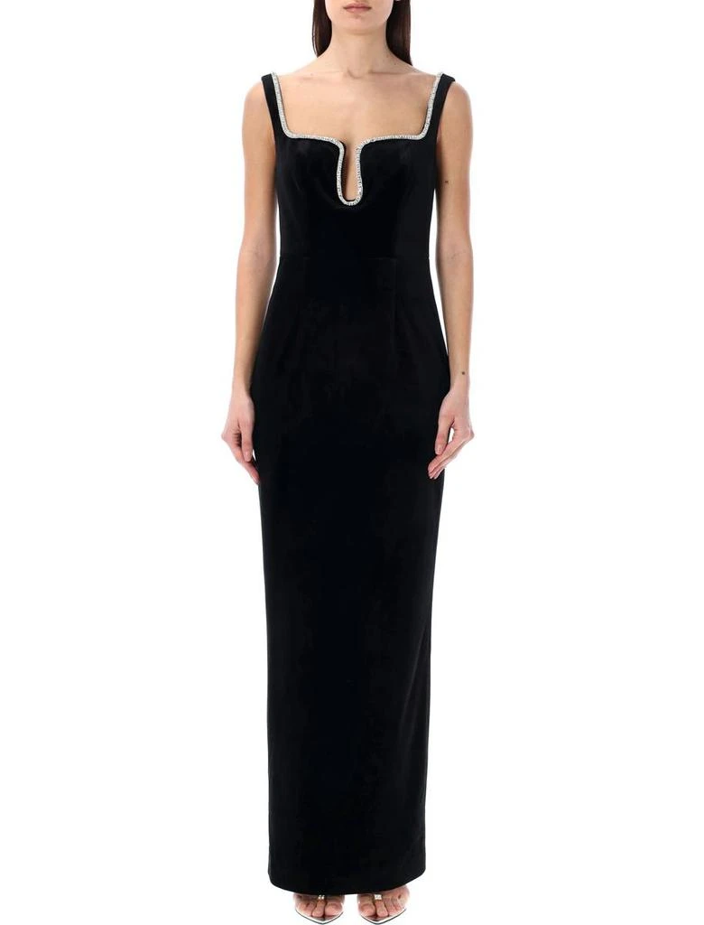 SELF-PORTRAIT SELF-PORTRAIT Velvet maxi dress 1