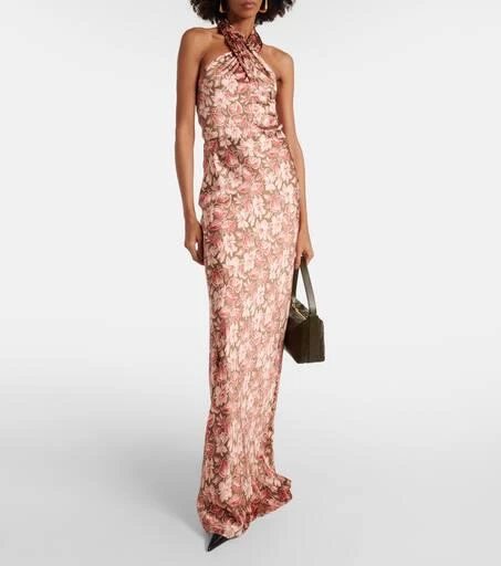 VERONICA BEARD Halterneck silk-blend maxi dress 2
