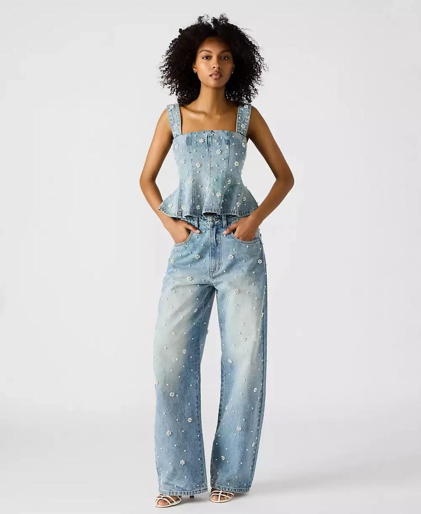 Steve Madden Women's Denim Fianna Barrel-Leg Jeans 3