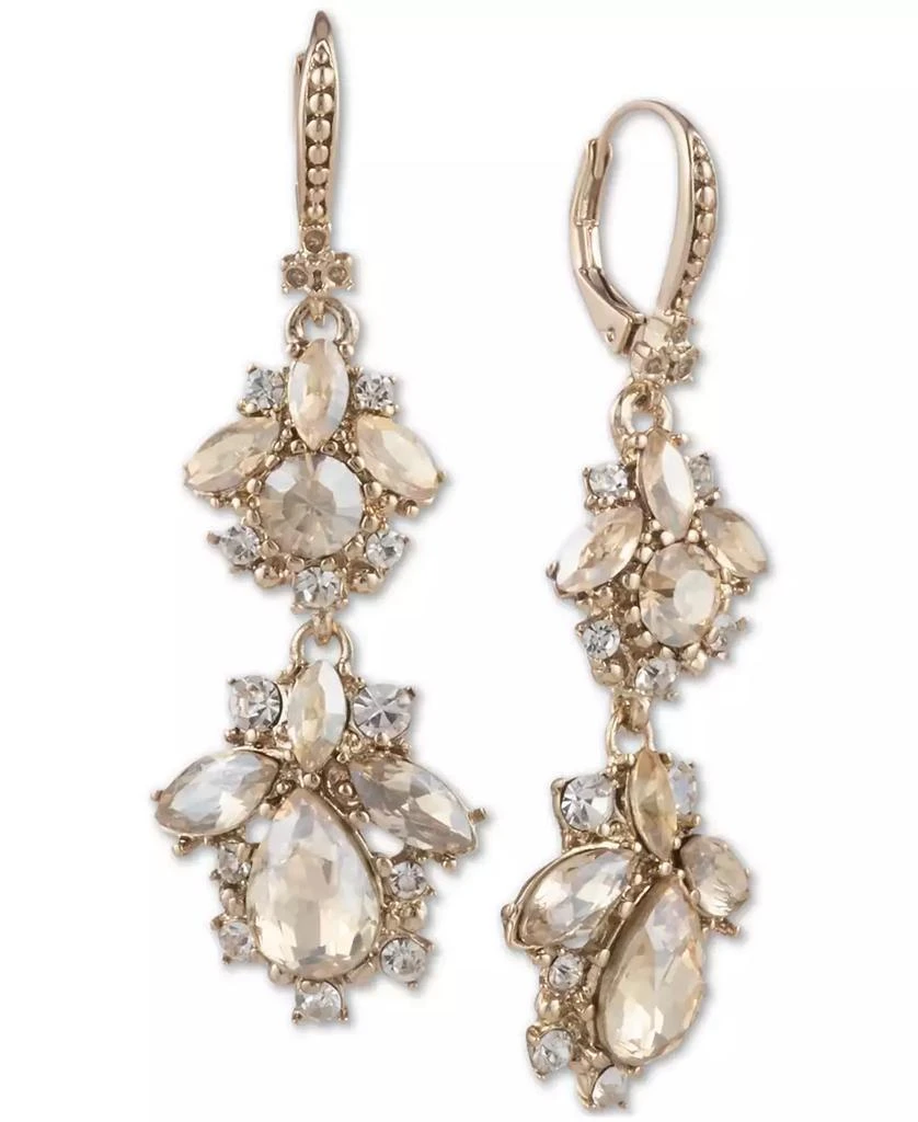 MARCHESA Crystal Cluster Double Drop Earrings 1