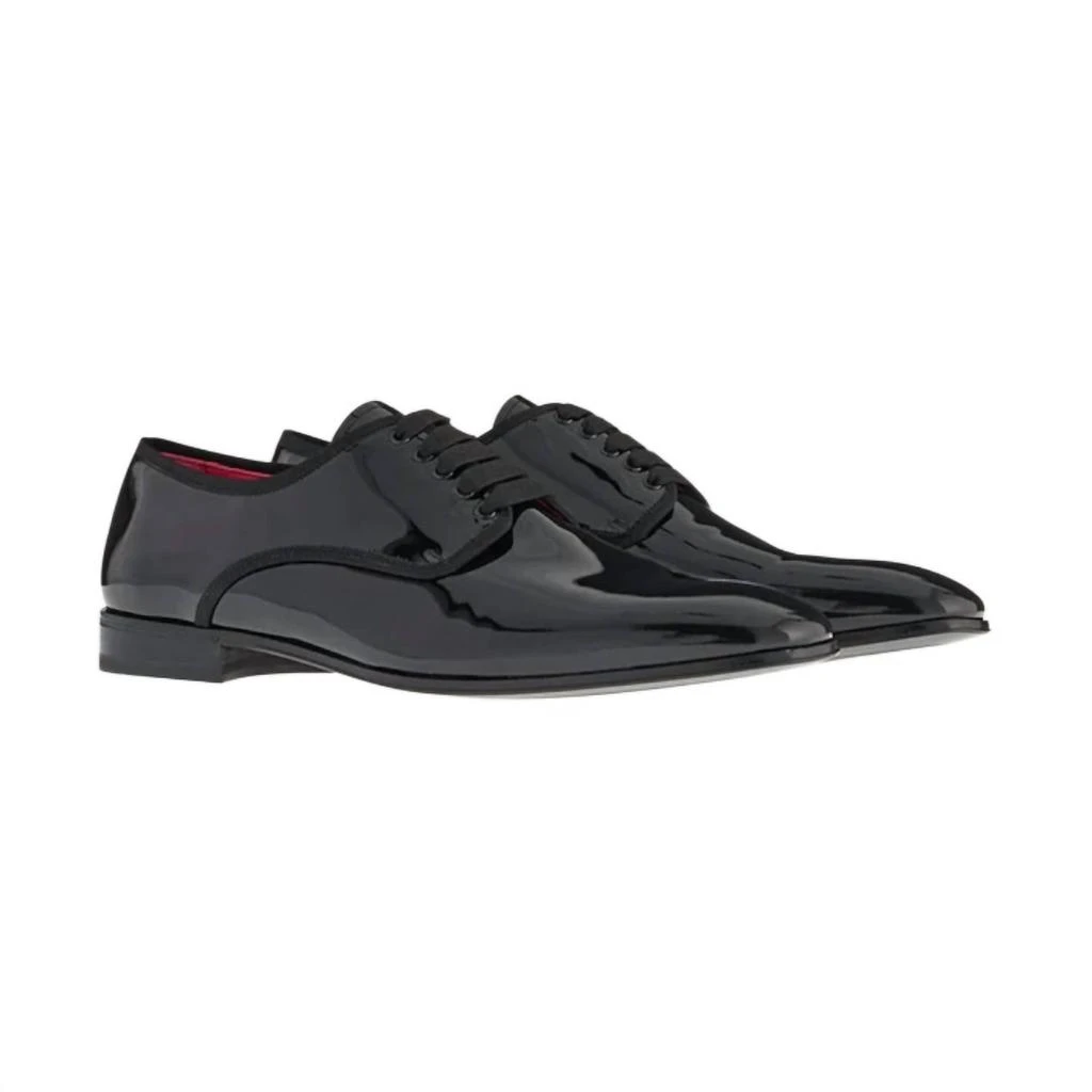 Salvatore Ferragamo Men
s Patent Lace Up Debry Shoes In Black 2