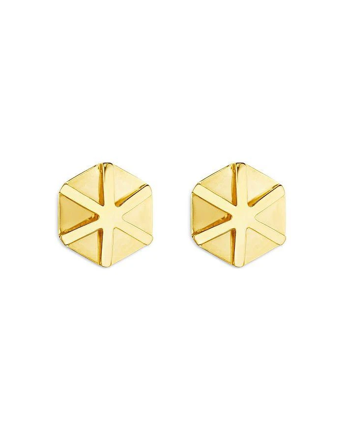 CADAR 18K Yellow Gold B Home Star Stud Earrings