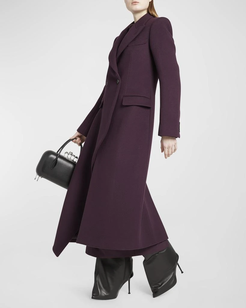 Alexander McQueen Asymmetric Draped Wool Overcoat 7