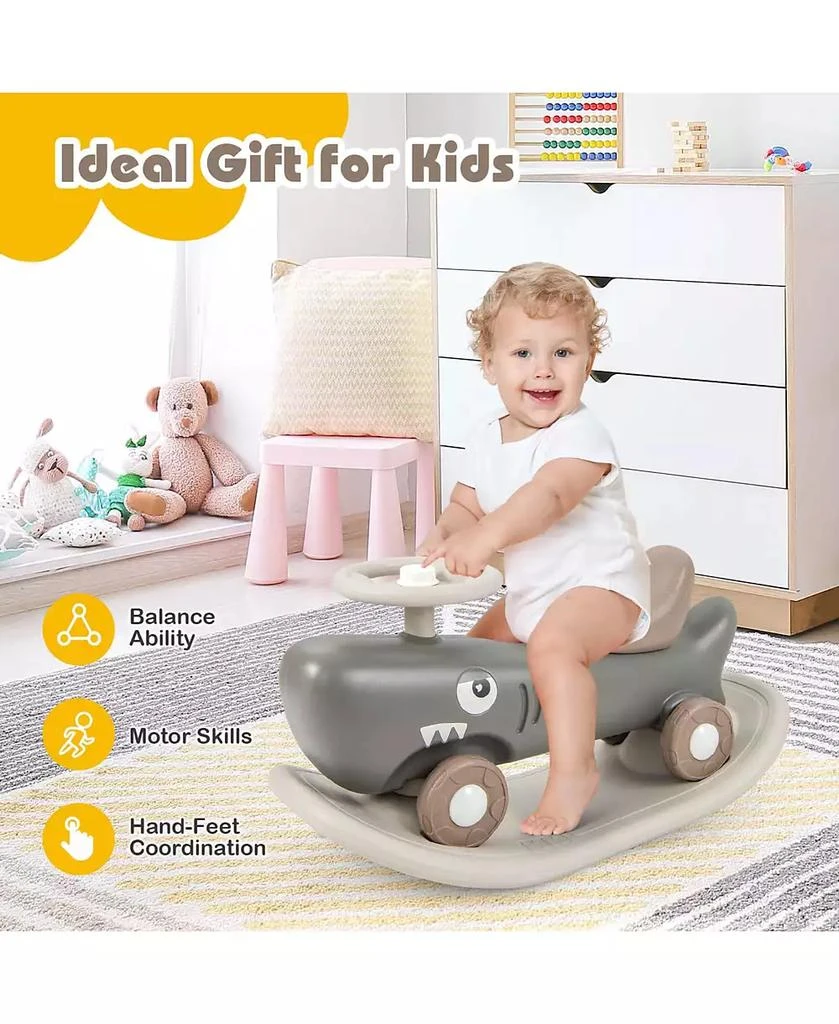 Costway Convertible Rocking Horse & Sliding Car with Detachable Balance Board 5