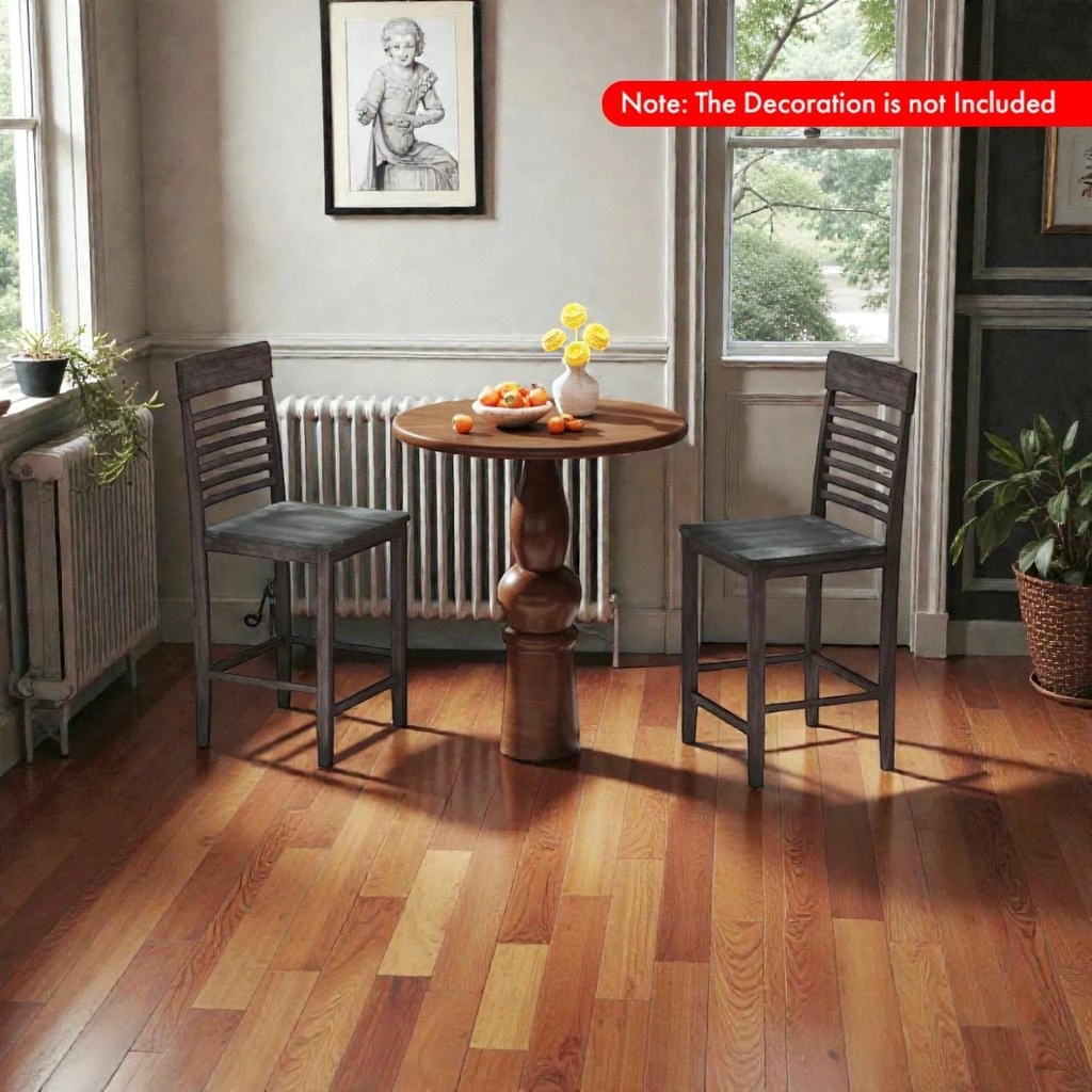 Hivvago Solid Wood Dining Chairs with Footrests, Pack of 2 2