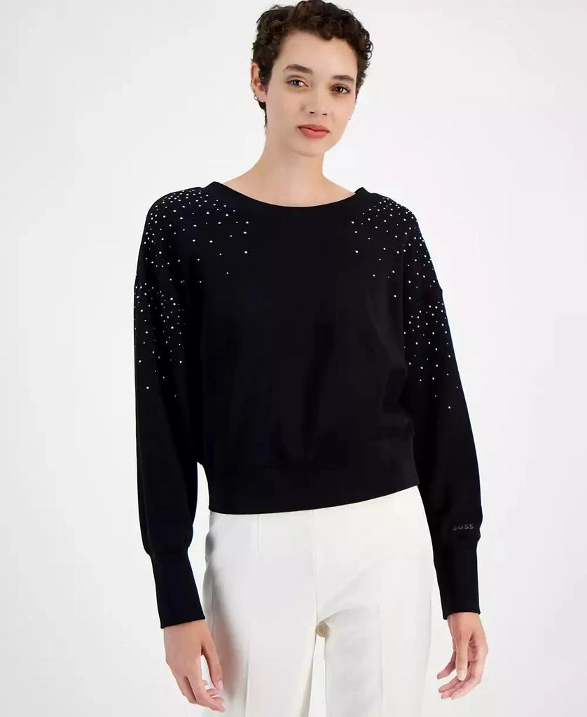 Hugo Boss Women's Elay Embellished Cotton Sweater 1